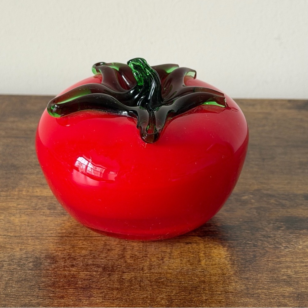 Vintage Italian Art Glass Tomato Paperweight - Picture 2 of 10